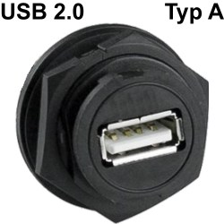 Wasserdichte USB 2.0 Buchsen & Kabel - Typ B: Wasserdichtes USB