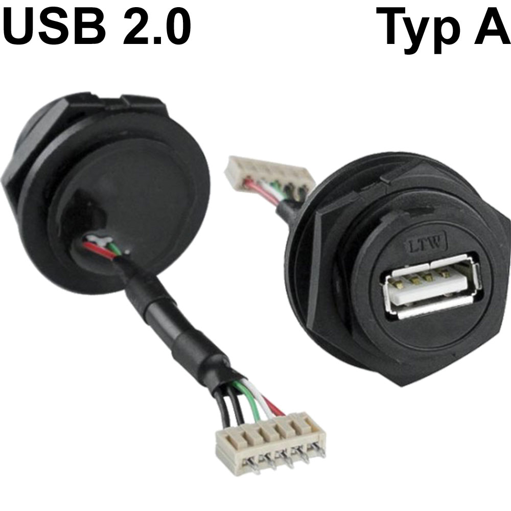 USB 2.0 Einbaugehäuse-Set Buchse, Einbau 17-200001 Bajonettverschluss ohne  Schutzkappe 17-200001 Conec Inhalt: 1 St.